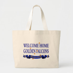 Welcome Home Golden Falcons Large Tote Bag