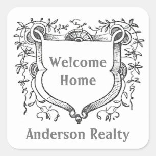 Welcome Home House Buyer Realtor Thank You Square Sticker