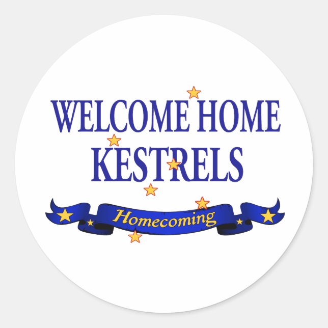 Welcome Home Kestrels Classic Round Sticker (Front)