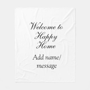Welcome home lake beach house inauguration name fleece blanket