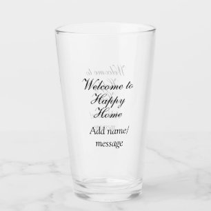 Welcome home lake beach house inauguration name glass