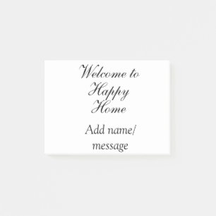 Welcome home lake beach house inauguration name post-it notes