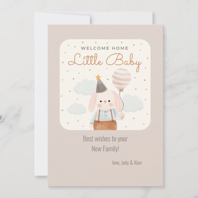 Welcome Home Little Baby Card (Front)