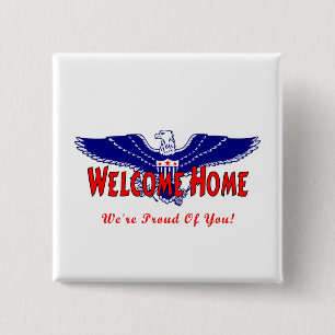 Welcome Home Military Button