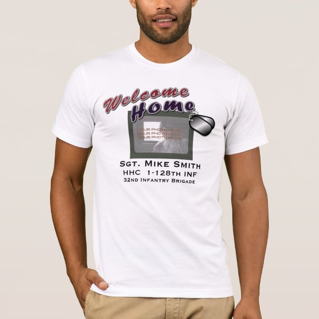 Welcome Home Military Custom Photo Personalised T-Shirt (Front)