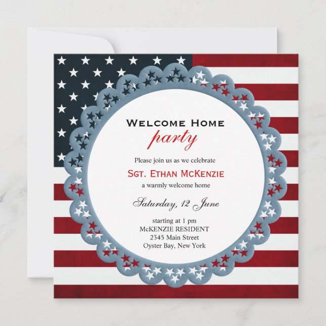 Welcome Home Military Party Invitation (Front)