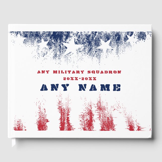 Welcome Home Military Veteran Squadron Guest Book (Front)