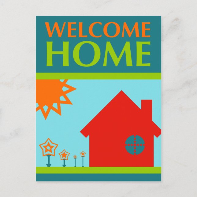 welcome home (mod crayola) postcard (Front)