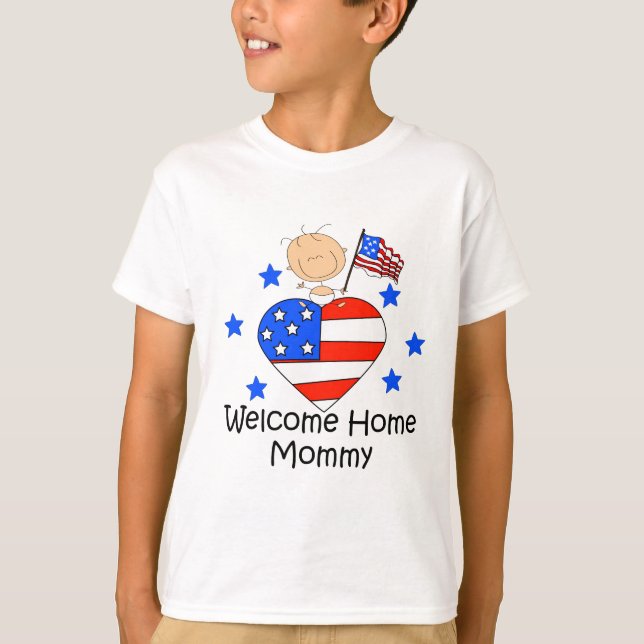 Welcome Home Mommy Stick Figure Baby T-Shirt (Front)