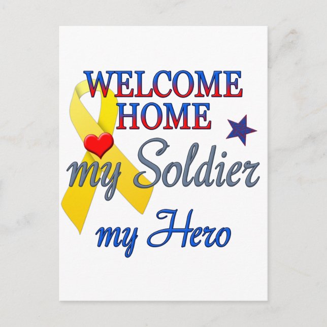 Welcome Home My Soldier My Hero Postcard (Front)