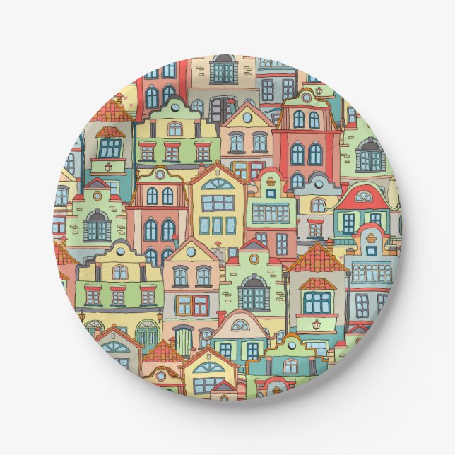 Welcome Home Neighbourhood City Paper Plate (Front)
