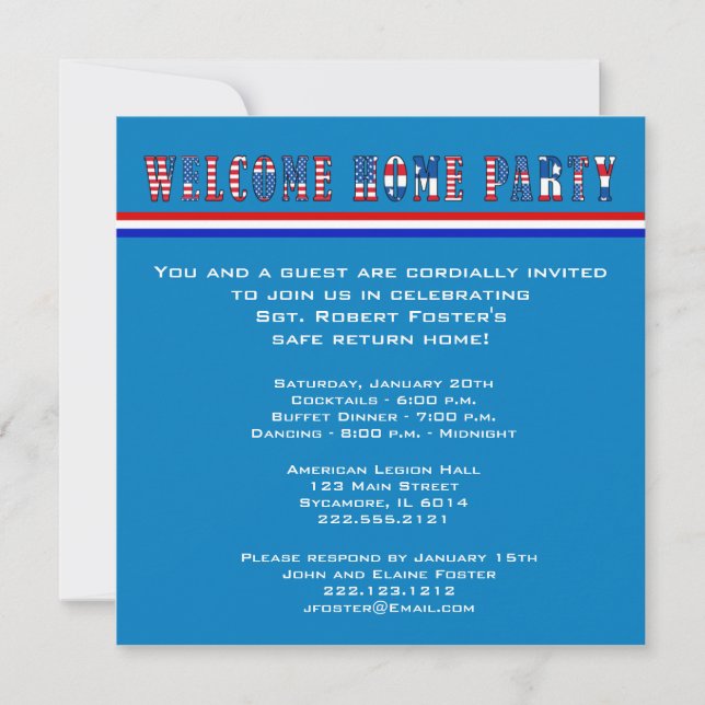 Welcome Home Party Invite (Front)