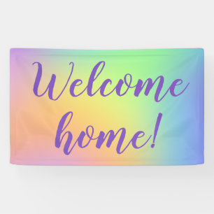 Welcome Home! Pastel Rainbow Banner