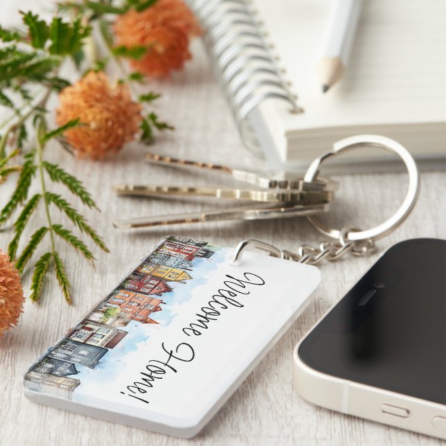Welcome Home Real Estate Agent Gift Key Ring (Front Right)