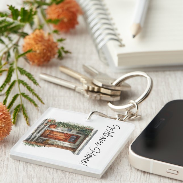Welcome Home Real Estate Agent Gift Key Ring (Front Right)