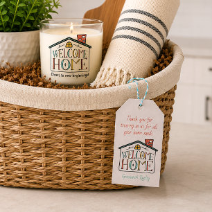 Welcome Home Real Estate Client Gift Tag Label