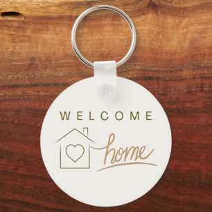 Welcome Home Real Estate Client Minimalist Budget  Key Ring
