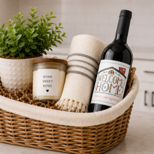 Welcome Home Real Estate Client Wine Label Gift