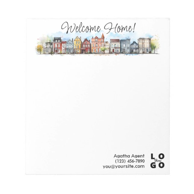 Welcome Home Real Estate Closing Gift Notepad (Front)