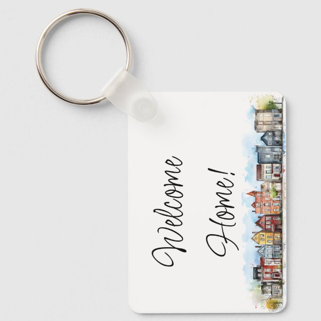 Welcome Home Real Estate Marketing Key Ring (Front)