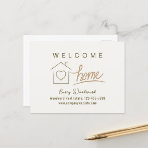 Welcome Home Real Estate Simple Clean Minimalist  Postcard