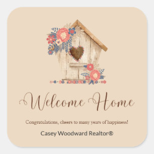 Welcome Home Realtor Congratulations Square Sticker