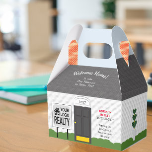 Welcome Home Realtor Logo New Home Gift Box
