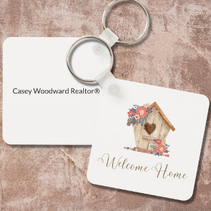 Welcome Home Realtor Personalised Key Ring