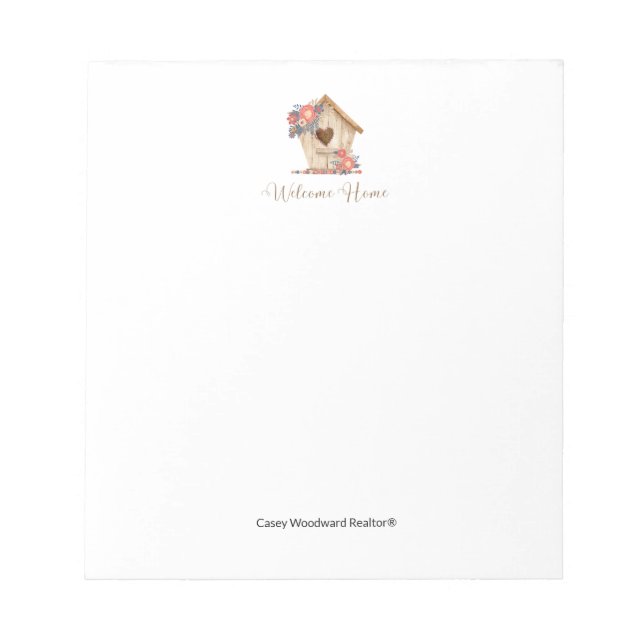 Welcome Home Realtor Personalised  Notepad (Front)