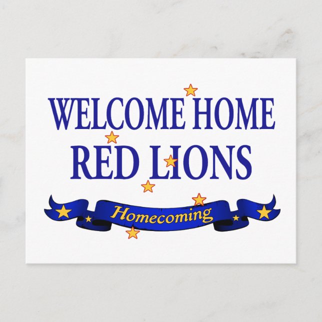 Welcome Home Red Lions Postcard (Front)
