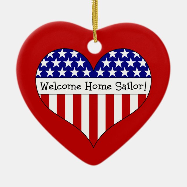Welcome Home Sailor! Ceramic Ornament (Front)