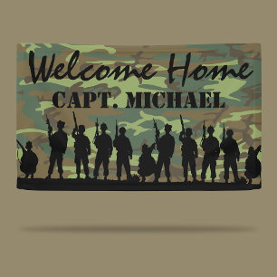 Welcome Home Soldier   Military Camouflage Banner