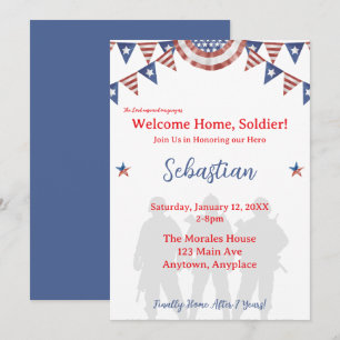 Welcome Home Soldier Patriotic Party Invitation