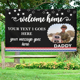 Welcome Home Soldier Patriotic Photo Custom  Banner