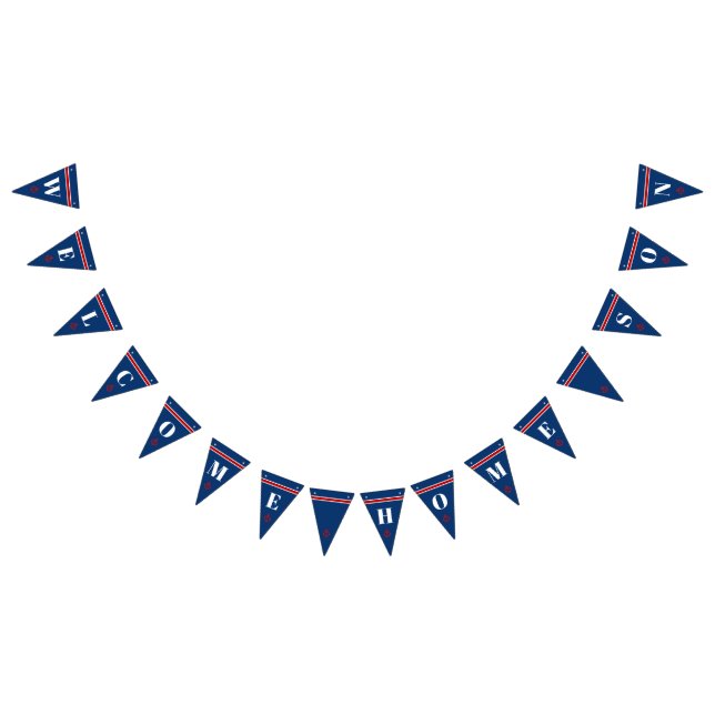 Welcome Home Son Classic Nautical Anchor Stripes Bunting (All)