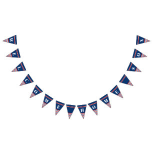 Welcome Home Son Classic Red White Blue Stripes Bunting