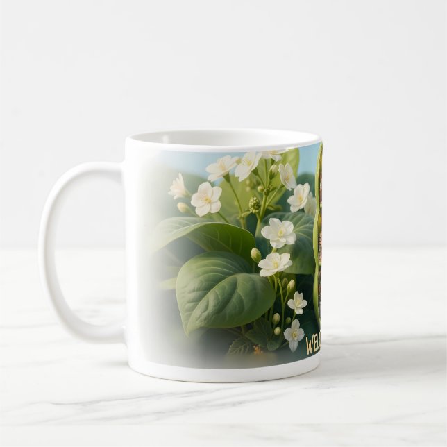 Welcome Home Tiny Peapod Mouse Ceramic Mug (Left)