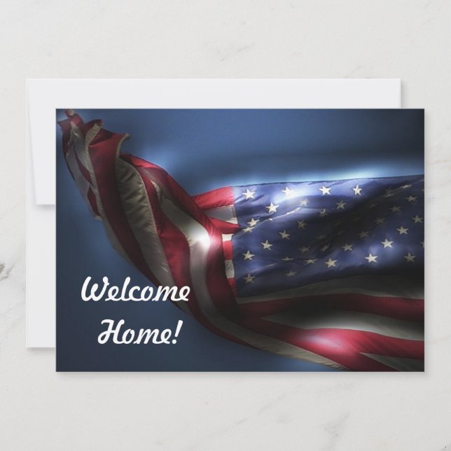 Welcome Home Troops/Invite!-U.S. Flag Invitation (Front)