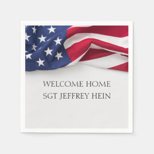 Welcome Home USA Flag Military Party Napkin