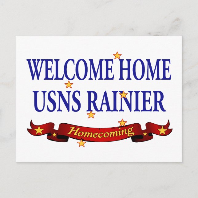 Welcome Home USNS Rainier Postcard (Front)