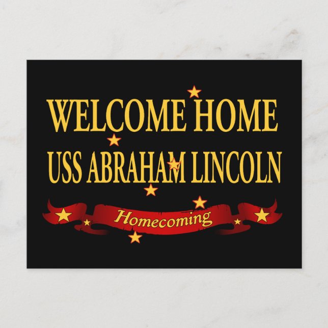 Welcome Home USS Abraham Lincoln Postcard (Front)