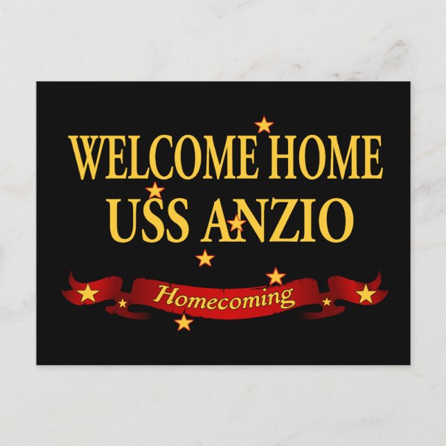 Welcome Home USS Anzio Postcard (Front)