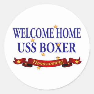 Welcome Home USS Boxer Classic Round Sticker