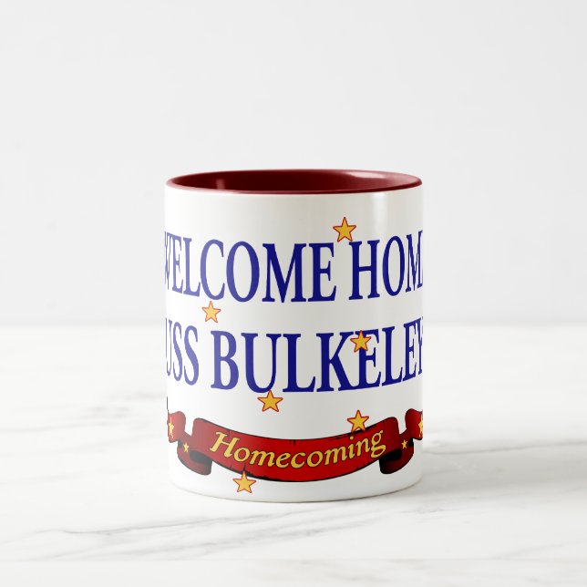 Welcome Home USS Bulkeley Two-Tone Coffee Mug (Center)