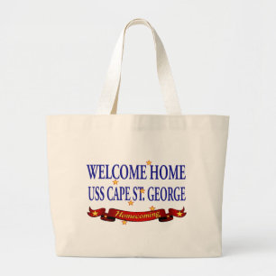 Welcome Home USS Cape St. George Large Tote Bag