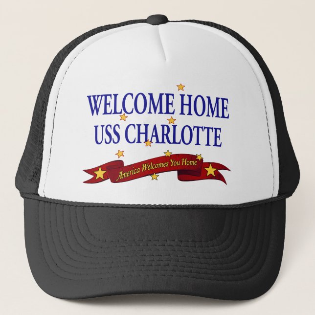Welcome Home USS Charlotte Trucker Hat (Front)
