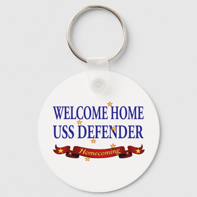 Welcome Home USS Defender Key Ring (Front)