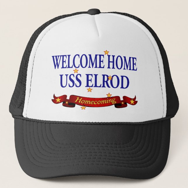 Welcome Home USS Elrod Trucker Hat (Front)