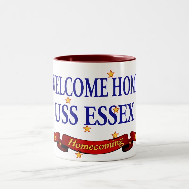 Welcome Home USS Essex Two-Tone Coffee Mug (Center)