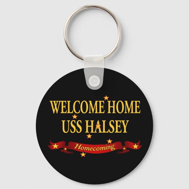 Welcome Home USS Halsey Key Ring (Front)